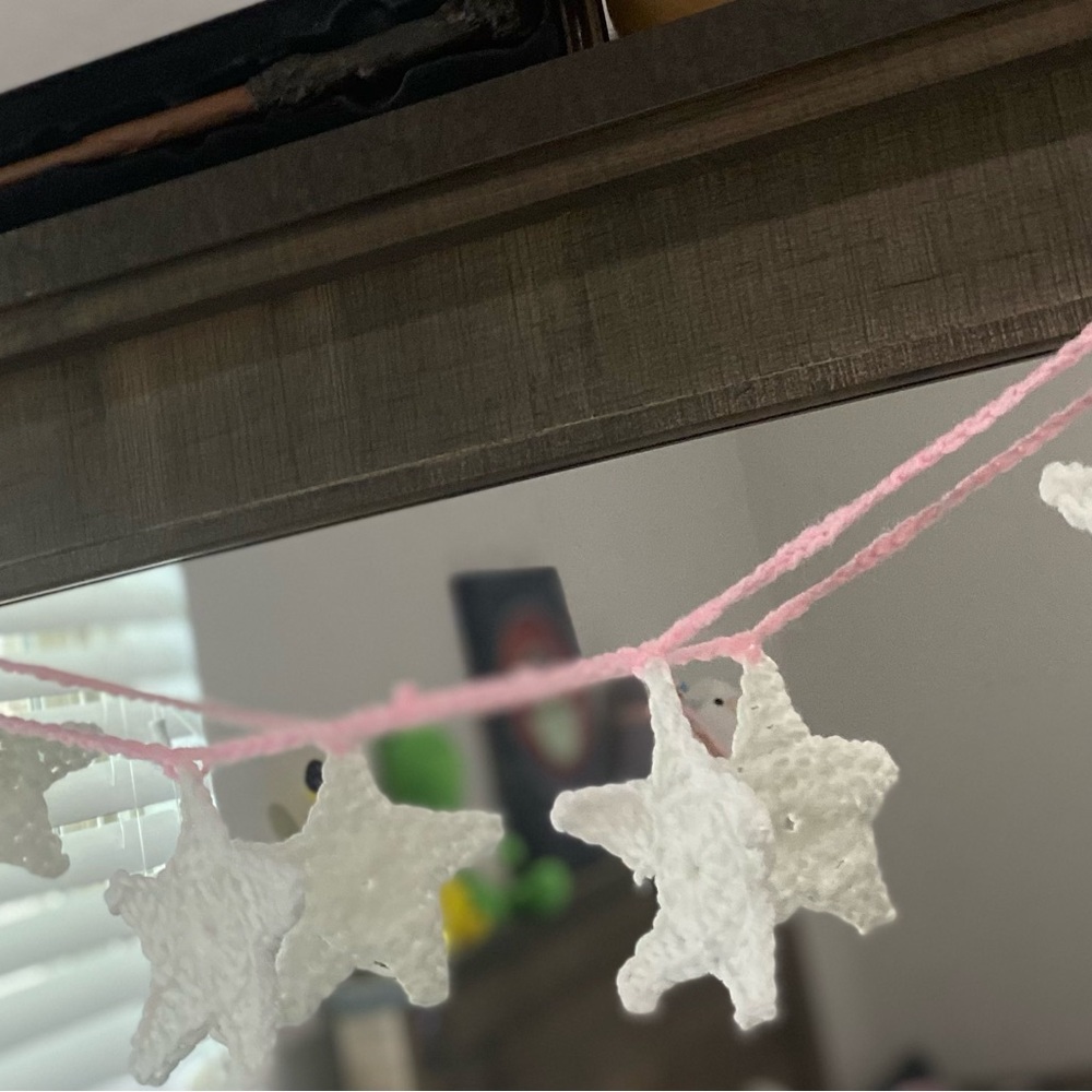 Handmade Crocheted Star Garland